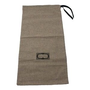 Authentic Gucci Canvas Dust Bag Logo Drawstring Travel Storage Purse 16.75x8.5